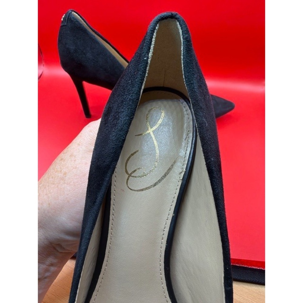 NWOB Sam Edelman Black Suede Hazel Pointed Toe Stiletto Pumps • Sz 6.5 - Picture 6 of 9
